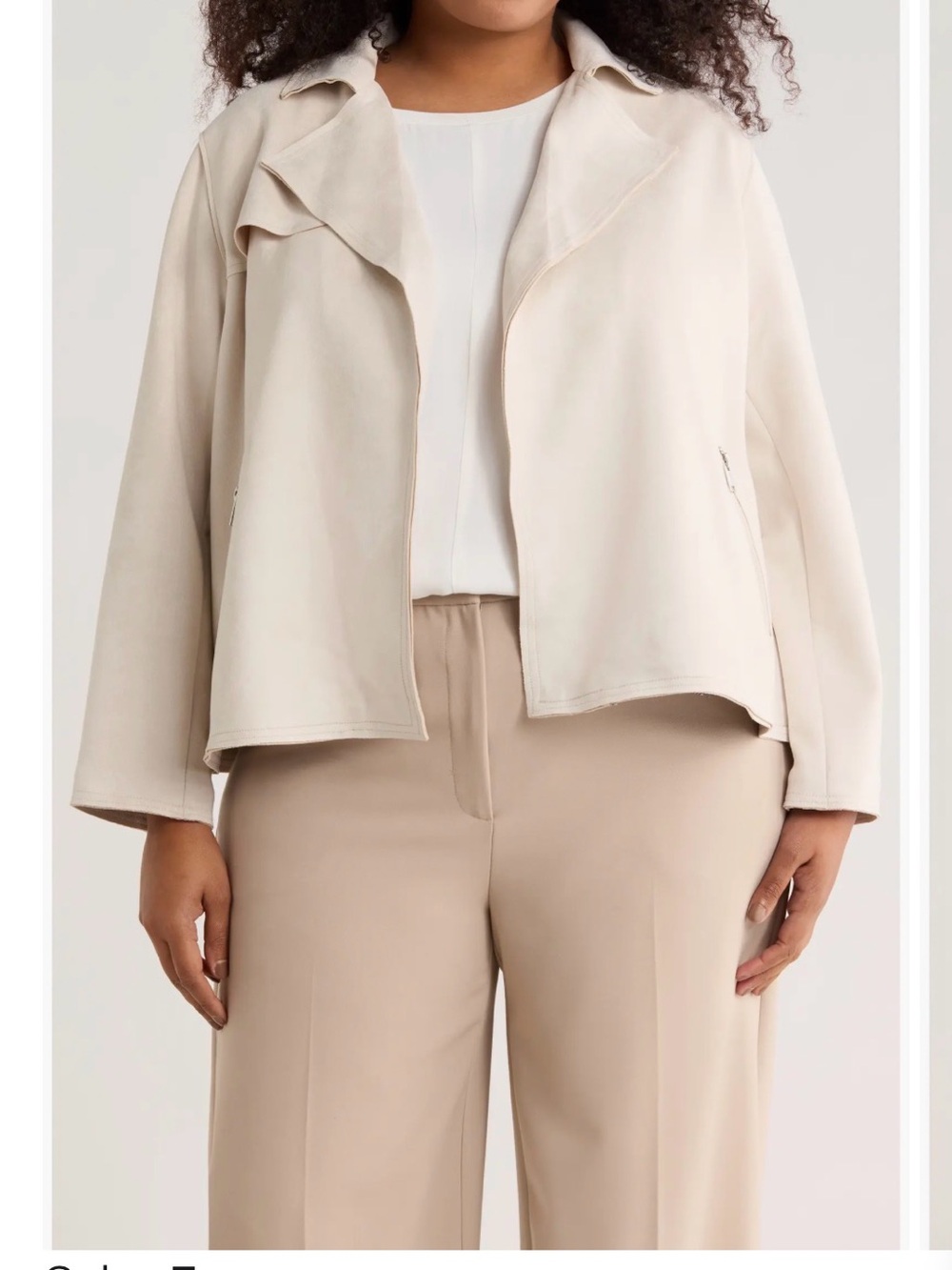Philosophy Neutral Cream Open-Front Jacket